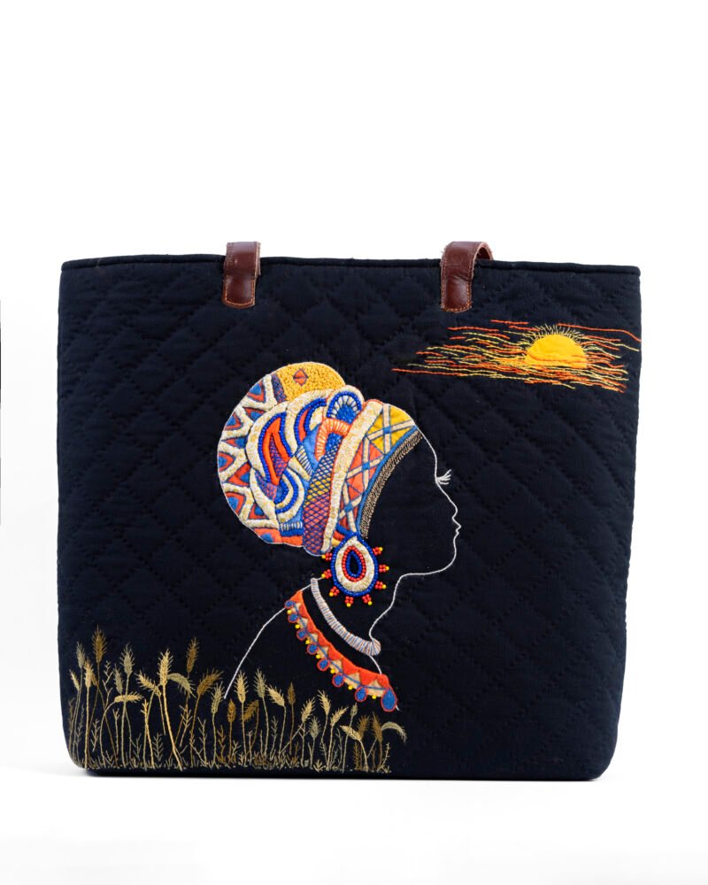 Sunset with African Girl Bag